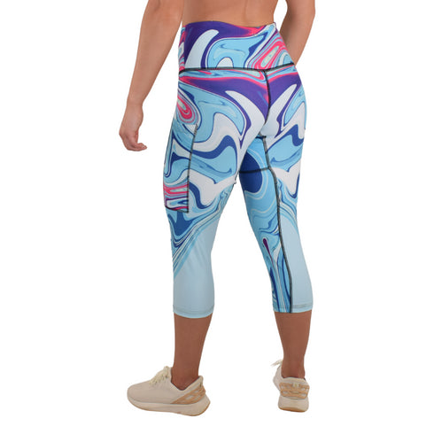 CLEARANCE Leakproof Cropped Leggings - Aqua