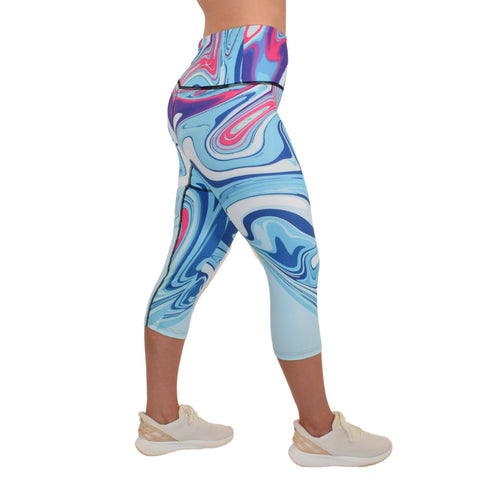 CLEARANCE Leakproof Cropped Leggings - Aqua