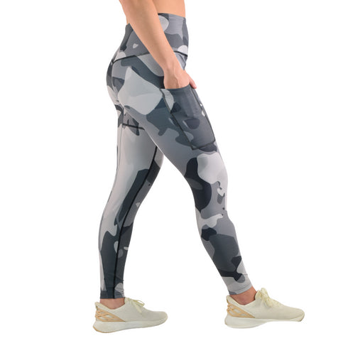 CLEARANCE Leakproof Leggings - Gray/Black Camo
