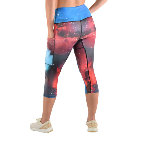 CLEARANCE Leakproof Cropped Leggings - Galaxy