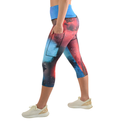 CLEARANCE Leakproof Cropped Leggings - Galaxy